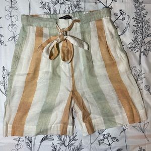 Gabby Isabella Linen Stripe Shorts